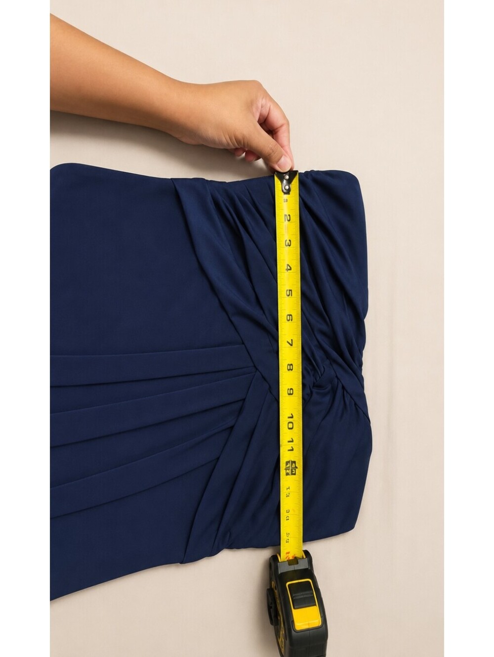 Women's Navy Strapless Ruched Cocktail Dress| Sweetheart Neckline Elegant Dress - Picture 5 of 5